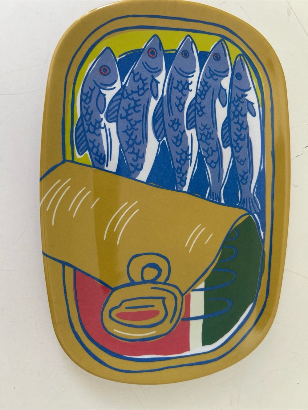 Set of 4 Vintage-Style Sardine & Fish Appetizer Trays Coastal Life Melamine NEW - Picture 6 of 15
